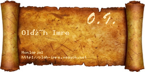 Oláh Imre névjegykártya